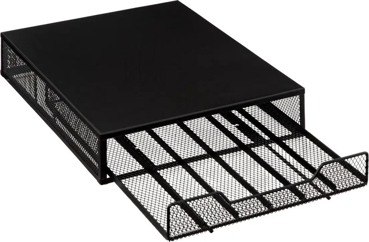 5five Koffie cup/capsule houder/dispenser - metaal - voor 60 cups - 26 x 35 x 7 cm