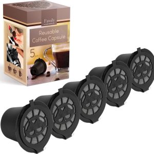 6x Herbruikbare Nespresso Koffie Cups met borsteltje en schepje - Nespresso koffie cup - Milieuvriendelijk - Duurzaam - Koffie Cups Capsules - Navulbare Koffiecapsules - herbuikbare koffie cup nespresso