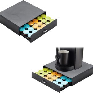 BRASQ Capsulehouder voor Dolce Gusto Capsules - Opbergbox met Lade - 30 Cups - Koffiecups houder Zwart