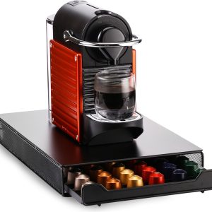 Behave Capsulehouder - Uitschuifbare lade - Cuphouder - Zwart - Geschikt voor 60 Nespresso capsules