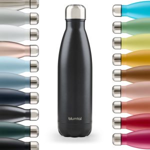Blumtal Thermosfles - Met dubbele wand - Thermosbeker Koffie, Thee en Koele dranken - Travel Mug - 750ml - Black Metallic