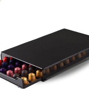 Capsulehouder geschikt voor Nespresso cups met lade - Capsulehouder geschikt voor Nespresso cups - 60 cups - koffiecups houder - Cuphouder - zwart