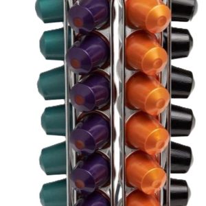 Ceruzo Capsulehouder - Koffiecups houder - Geschikt voor Nespresso - 42 Cups - Draaibaar - Zilverkleur