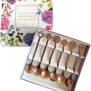 ESSENTIALS73 Luxe Theelepel - Koffielepel Set van 6 Rosègoud kleurig - Rosè Goud - Lepeltjes - Lepels - Theelepeltje - Koffielepeltje - Theelepel - Lepel - Koffie - Thee - Lepeltje