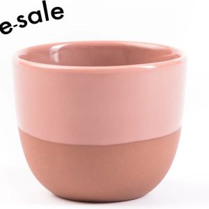 Espresso kopje - Half Glazed - Terracotta Pink - Handgemaakt - Keramiek - Koffiekopjes - Espressomachine - Barista Essentials