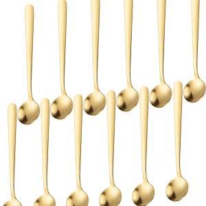 House of Husk Theelepel Set - Theelepeltjes - Koffielepels - Koffielepeltjes - RVS - 13cm - 12 Stuks - Goud