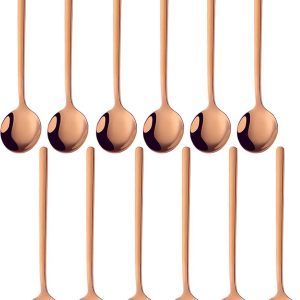 House of Husk Theelepels Set - Theelepeltjes - Koffielepels - Koffielepeltjes - RVS - 13cm - 12 Stuks - Rose Goud
