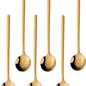 House of Husk® Theelepels Set - Theelepeltjes - Koffielepels - Koffielepeltjes - RVS - 15cm - 6 Stuks - Goud