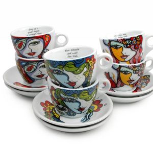 Josien Broeren Koffiekopjes 160 ml met schotels