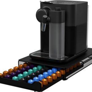 KitchenBrothers Capsulehouder - Koffiecups houder - met Lade - Geschikt voor Nespresso - 60 Cups - Zwart