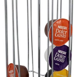 Koffie cupcarroussel/capsule houder 28 cups - Cup houder met draaivoet van metaal 12 cm