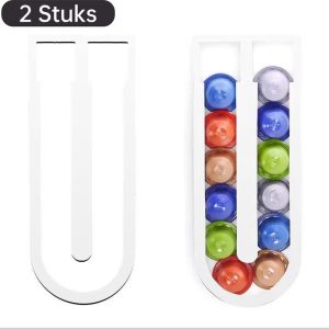Koffiecapsules Opbergrek - Geschikt voor 12 Capsules Wit