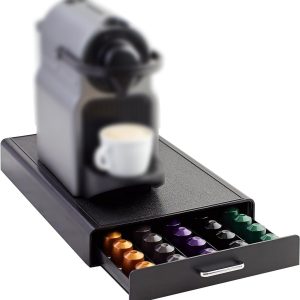 Koffielade voor Nespresso-capsules, kunststof, inhoud: 50 capsules, zwart