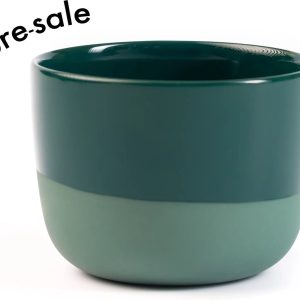 Latte kopje - Half Glazed - Pine Green - Handgemaakt - Keramiek - Koffiekopjes - Espressomachine - Barista Essentials