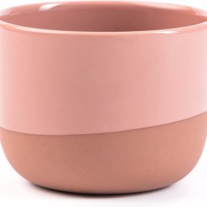 Latte kopje - Half Glazed - Terracotta Pink - Handgemaakt - Keramiek - Koffiekopjes - Espressomachine - Barista Essentials