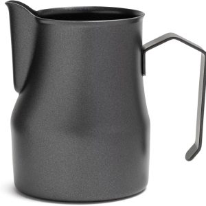 Melkkannetje Opschuim - Italiaans - Zwart, 350ml - RVS - Melkopschuimkan - Melkkan - Espressomachine - Barista Essentials