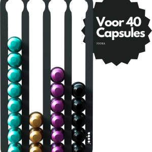 Nespresso capsulehouder - Koffiecups houder - Wandhouder - Zwart - 40 capsules - Cuphouder