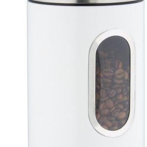 Relaxdays 6x voorraadbus wit - koffieblik - bewaardoos - voorraadblik - voorraadpot