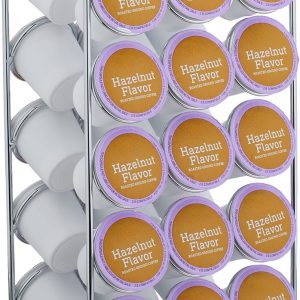 Relaxdays capsulehouder draaibaar - compatibel met Keurig K-cups - voor 30 cups - zilver
