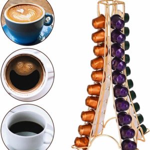 Torenvormige Capsulehouder 32 Capsules Goud