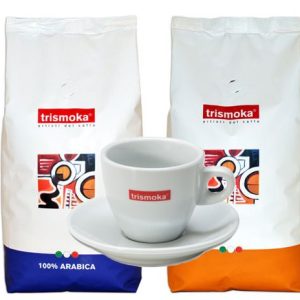 Trismoka koffiebonen 2KG + Gratis Cappuccino tas