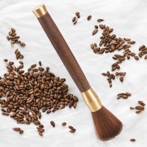 Barista Kwast voor de koffiemolen, espresso-reinigingsborstel met borstel, walnootgreep, koffieborstel, koffiegereedschap voor barista, thuiskeuken