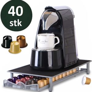 Geschikt voor Nespresso - Capsulehouders - Koffiecups Houder met 1 Lade - 40 Nespresso Cups Capsulehouder - Antislip & Trilling Dempend
