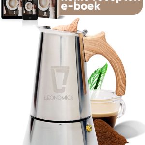 Leonomics Luxe Percolator voor 6 Koffiekopjes - RVS Espressomaker voor Inductie Kookplaat - Koffiezetapparaat 300 mL