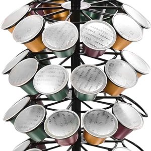 BOTC Capsulehouder - Capsulehouders geschikt voor 40 Nespresso Pods - Draaibaar - Koffiecups houder - Zwart