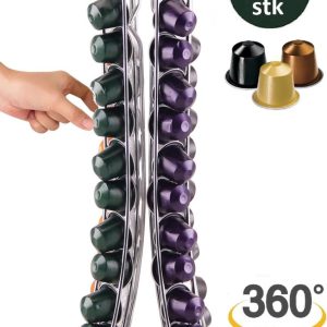 Capsulehouder - Nespresso - Cuphouder - Voor 40 cups -Koffiecups houder - Zilver - 360° draaibaar