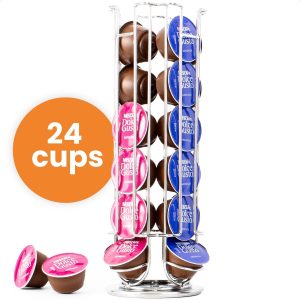 Capsulehouder Staand - Koffiecups houder - Geschikt voor Dolce Gusto - 24 Cups - RVS - Zilver