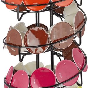 capsulehouder - compatibel met Dolce Gusto - 41 x 17 cm - voor 32 cups - metaal - zwart