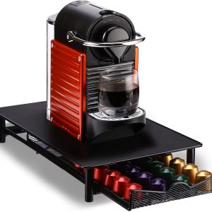Behave Capsulehouder - Uitschuifbare lade - Cuphouder - Zwart - Geschikt voor 40 Nespresso capsules