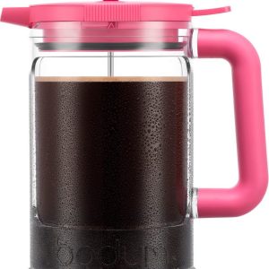 Bodum | Bean Cafetière voor ijskoffie / cold brew | Kunststof BPA-vrij | 1.5L | 12 kops | Bubblegum