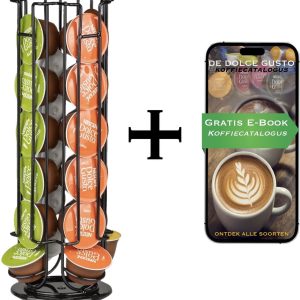 Dolce Gusto Capsulehouders - + Gatis e-Book - Dolce Gusto Cuphouder - Koffiecups Houder - Dolce Gusto - Dolce Gusto Capsules - Capsulehouder Dolce Gusto - Draaibaar - Koffie - Zwart - 24 Capsules