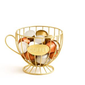 Koffiecups houder - Capsulehouder nespresso - Capsulehouder dolce gusto - ijzer - Goud