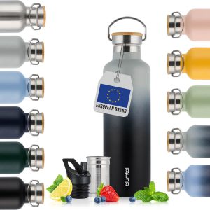 Blumtal Thermosfles 750 ml - Dubbelwandige Thermosfles - Drinkfles - BPA Vrij - Theefles - Thermos - Grijs en Zwart