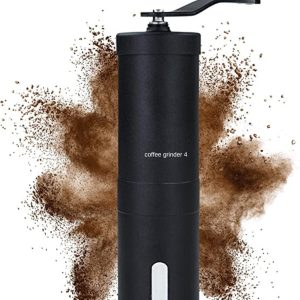 Coffee Grinder - Koffie Grinder - Koffiemalen - Handkoffiemolen van Roestvrij Staal en Stapsgewijze Keramische Maalmolen - Handmatige Espressomolen van Hout met Kegelmaalmolen - Koffiemolen - Precieze Instelling van Maalgraad