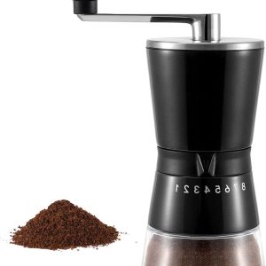 Handkoffiemolen met Verstelbare Grofheid 8 niveau conische keramische braam zwart draagbare molen voor thuiskantoor reizen coffee grinder manual