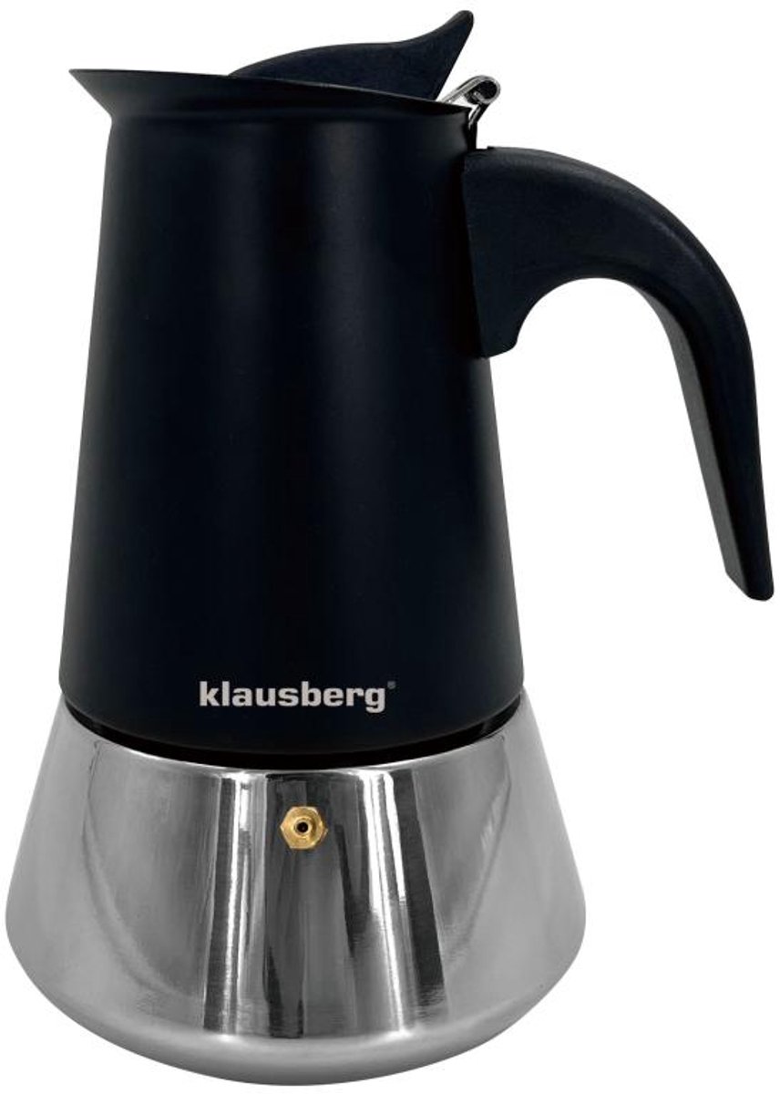Klausberg Espressokoffiezetapparaat KB-7844 - 4 Kopjes - RVS - Geschikt voor Inductie - Espresso Maker - 200ml - Percolator