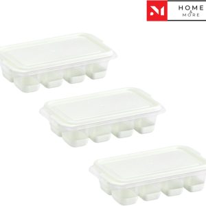 Mini Ijsblokjesvorm Met Silicone Drukkers Set - 3 Delig - Met Deksel - Wit - Praktisch - Gebruiksvriendelijk - 24 Ijsklontjes - BPA Free - Kunststof - Vierkanten IJsblokjes - Zomer - Cocktails - Smoothies - Ijskoffies - Sapjes - BBQ