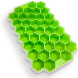 UDUTCH Siliconen IJsblokjesvormen Set 4 stuks | Honingraatontwerp | BPA-vrij | IJsklontjes | IJsblokjes Maken Voor Feest, Cocktail, IJskoffie, IJsblokjes Thuis & Bar | Groen