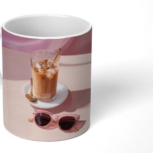 Mok - Koffiemok - Ijskoffie - Zonnebril - Goud - Mokken - 350 ML - Beker - Koffiemokken - Theemok