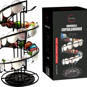 Victox Universele Capsulehouder - 360° Draaibaar - Geschikt voor Nespresso - Dolce Gusto - Vertuo - Cuphouder - Zwart