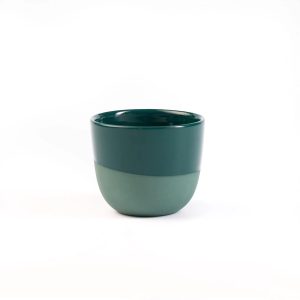 Espresso kopje - Half Glazed - Pine Green - Handgemaakt - Keramiek - Koffiekopjes - Espressomachine - Barista Essentials