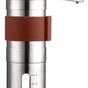 Handmatige koffiemolen, koffiemolen met handzwengel, koffiebonenmolen, draagbare mini-koffiemolen met instelbare instellingen, geschikt voor thuis, op kantoor en op reis. Gemaakt van roestvrij staal.