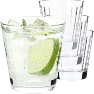 KADAX Drankglazen, drinkglazen van neutrum calciumglas, multifunctionele drinkglazen, waterglazen, universele glazen voor dranken, mojito, ijskoffie (Amalia, 175 ml, 4)