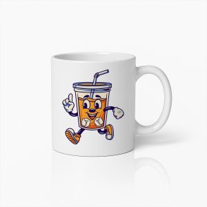 Leuke Rennende IJskoffie Beker - Schattig Cartoon Drankje - Perfect Cadeau voor Koffieliefhebbers - Duurzame Keramische Koffiemok
