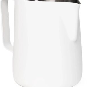 Melkkannetje Opschuim - Essentials - Wit, 350ml - RVS - Melkopschuimkan - Melkkan - Espressomachine - Barista Essentials