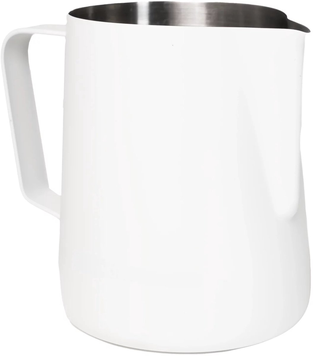 Melkkannetje Opschuim - Essentials - Wit, 550ml - RVS - Melkopschuimkan - Melkkan - Espressomachine - Barista Essentials